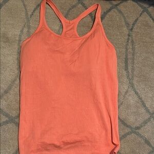 Lululemon Athletica Orange Ribbed Tank Top
